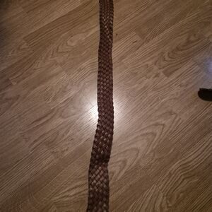 Braided Brown Leather Belt